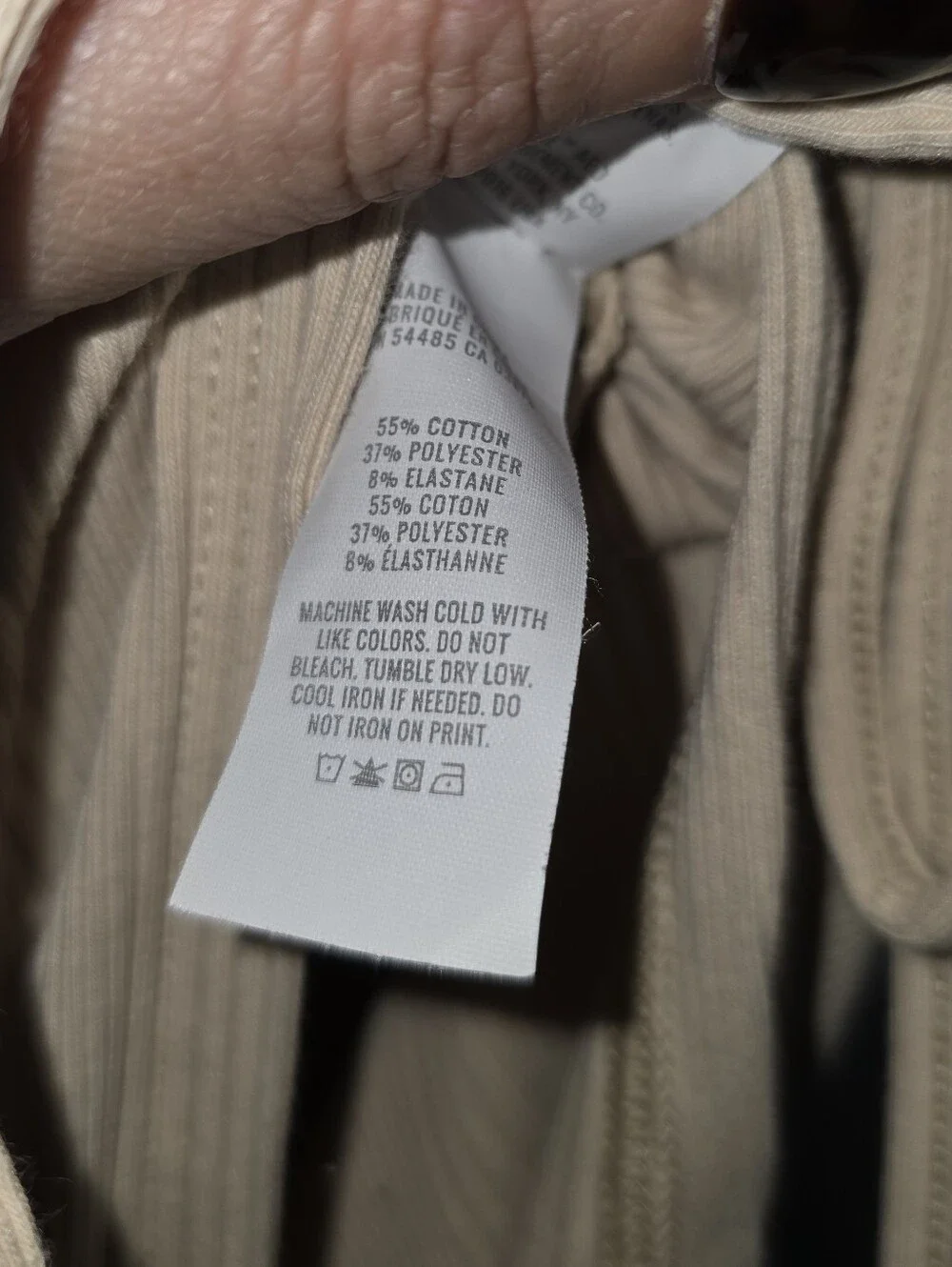 Aerie Sleeveless Ribbed Midi Dress in Light Beige Size Small